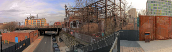 View from the Rail Park, over Callowhill Street Callowhill District Philadelphia, PA Copyright 2019, Bob Bruhin. All rights reserved.