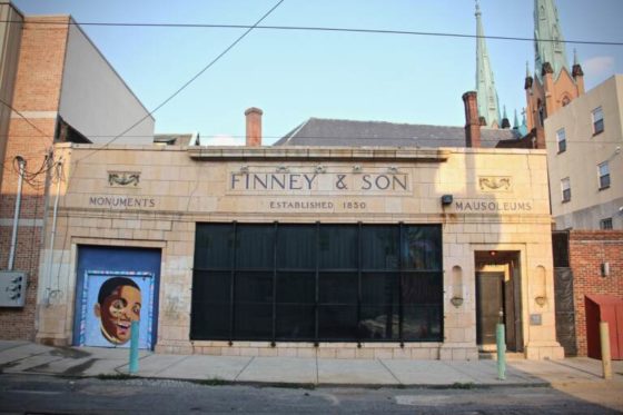 The Philadelphia Mausoleum of Contemporary Art is located in the former showroom of Finney and Son, located on 12th Street at Spring Garden. (Emma Lee/WHYY)